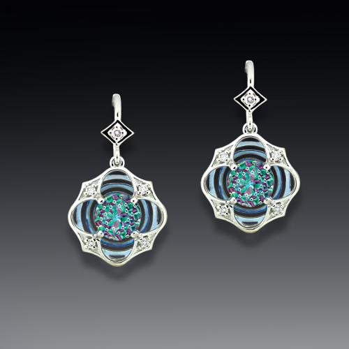 Geometric-Inspired Blue Topaz DavinChi Cut Earrings
