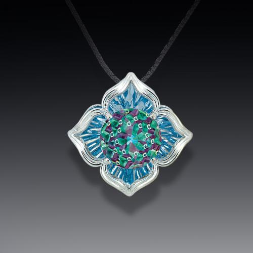 Blue Topaz DavinChi Cut Pendant