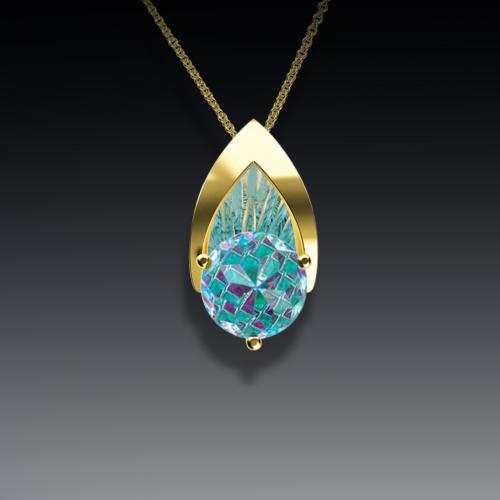 Blue Topaz DavinChi Cut Pendant
