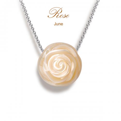 Rose Pearl Flower In silver